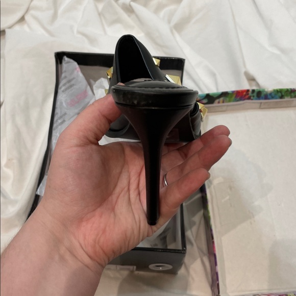 •CAPE ROBBIN• “Popo” Slip-On Square Open Toe High Heel Mules - Black // NIB - Picture 8 of 15